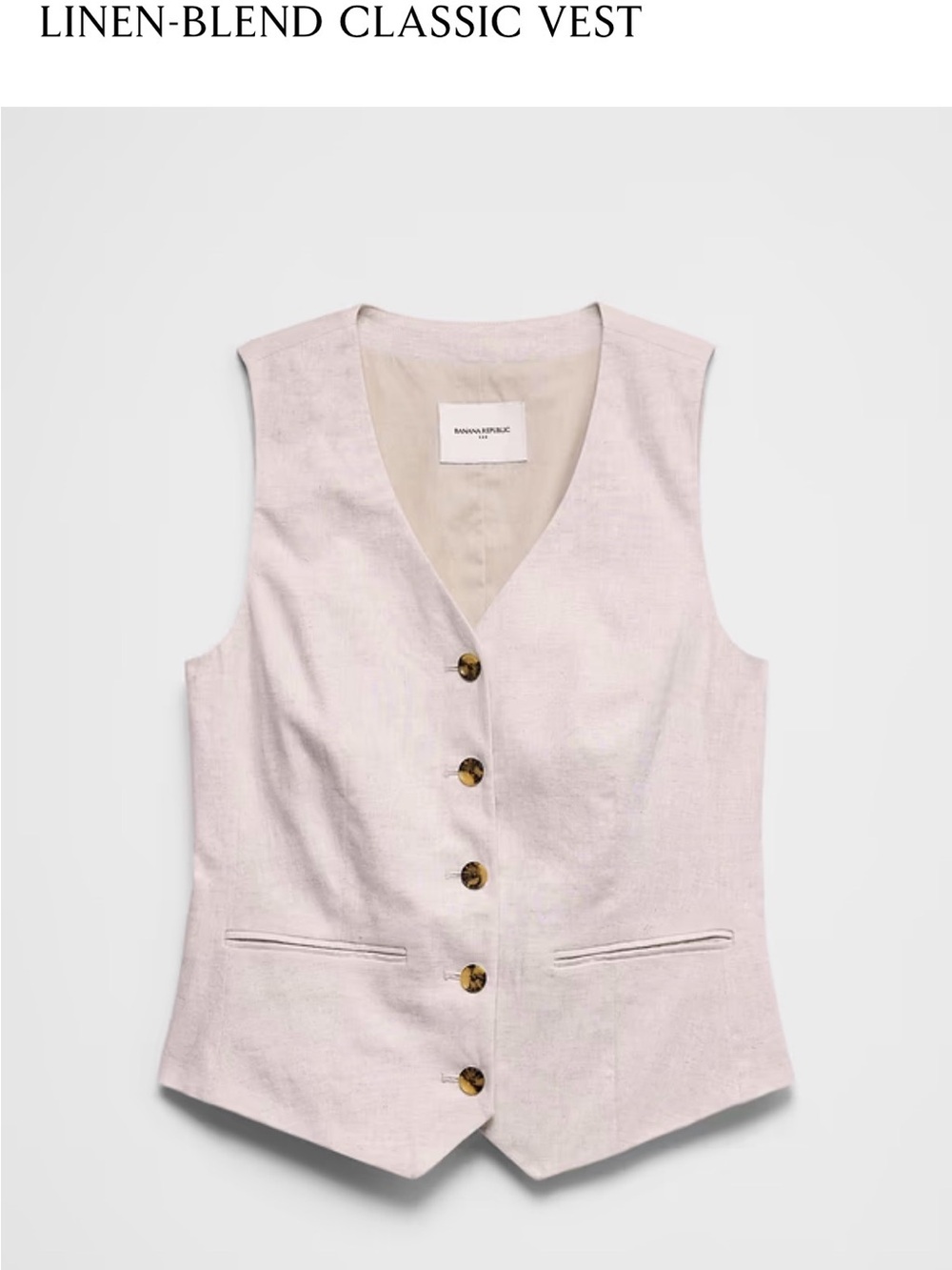 BR Linen Blend Classic Vest